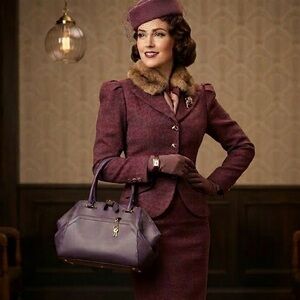 Zac Posen Elegant Purple Handbag Bag Purse